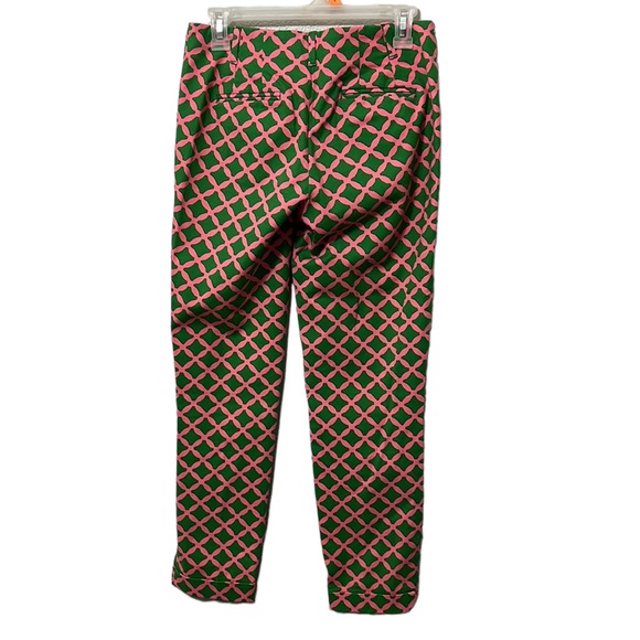 Boden Women's Geometric Print Green and Pink
Stretch Cotton Pants US 4R - Picture 3 of 5